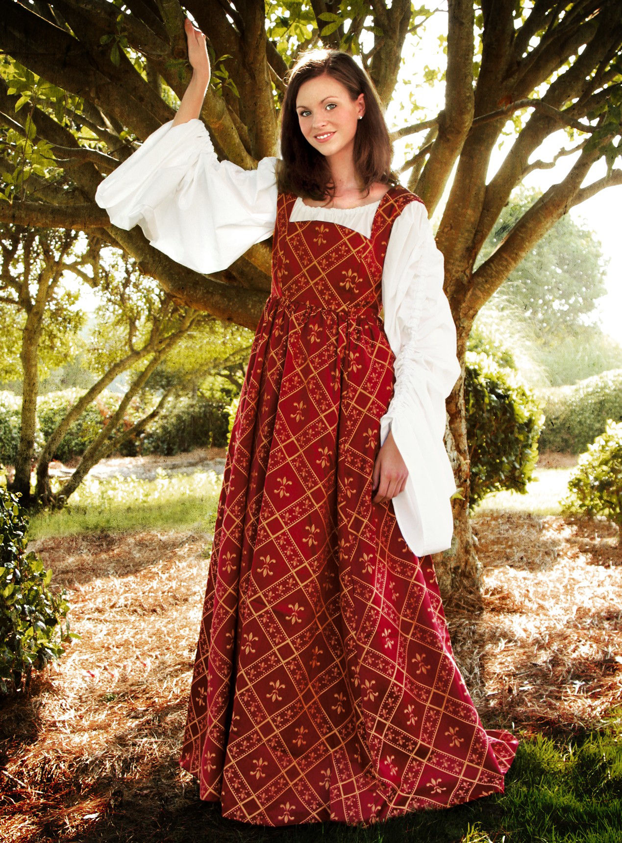 Weinrotes Lilienkleid 