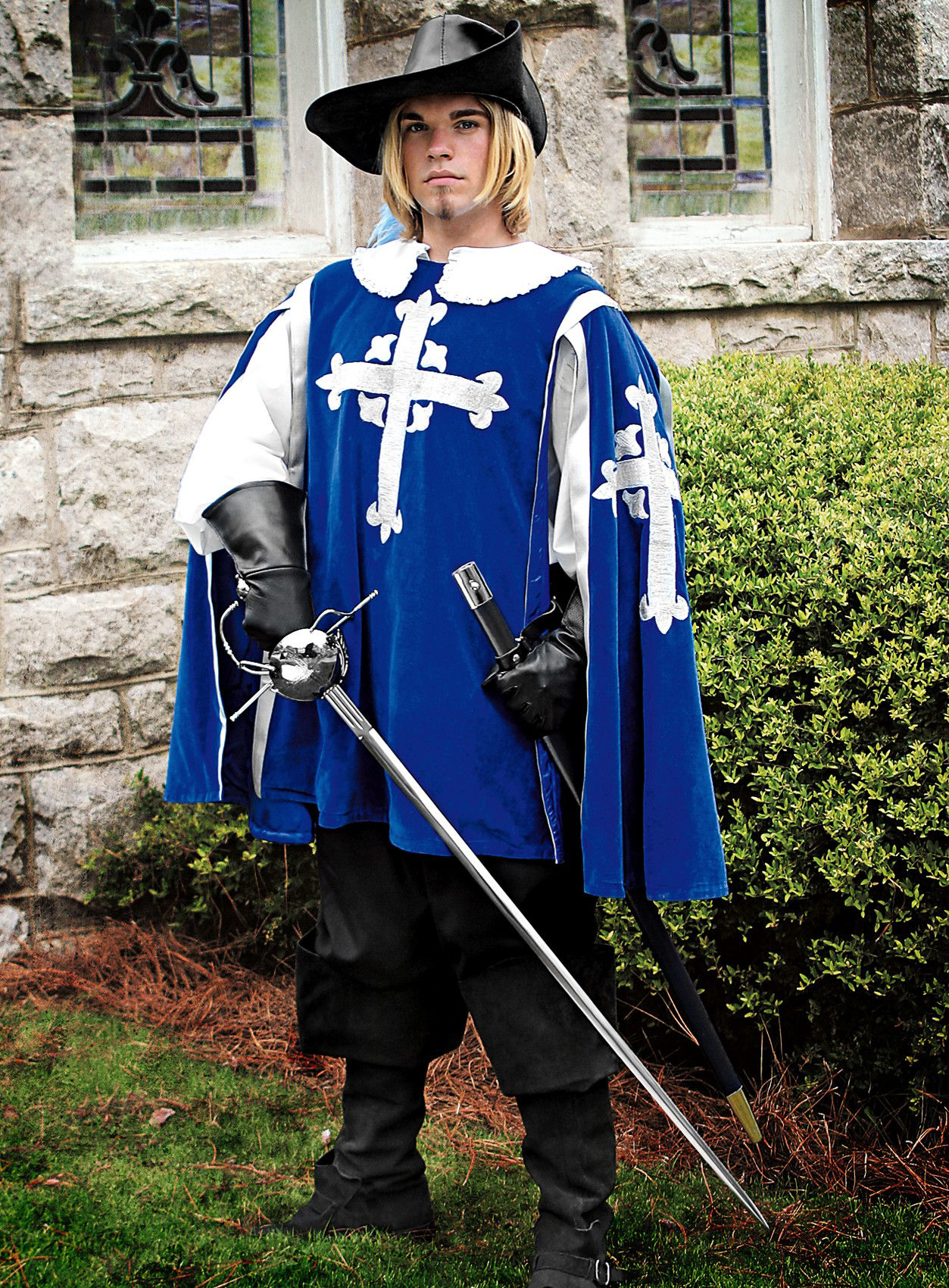 Blauer Tabard mit Kreuz 