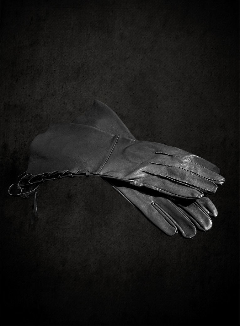 Schwarze Lederhandschuhe 