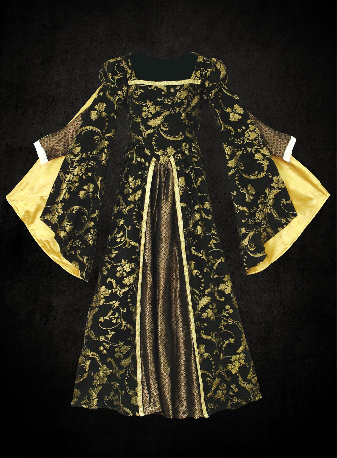 Schwarz-goldenes Ballkleid 