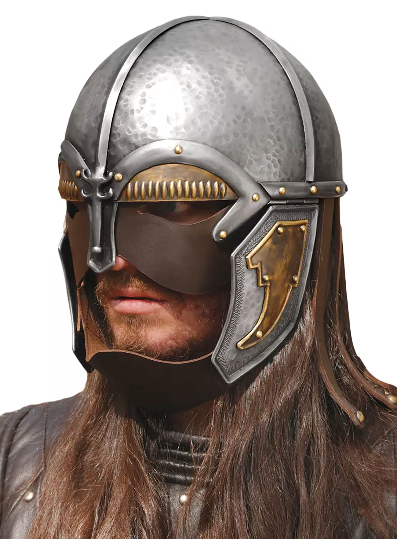 Edler Kriegerhelm mit integrierter Ledermaske 