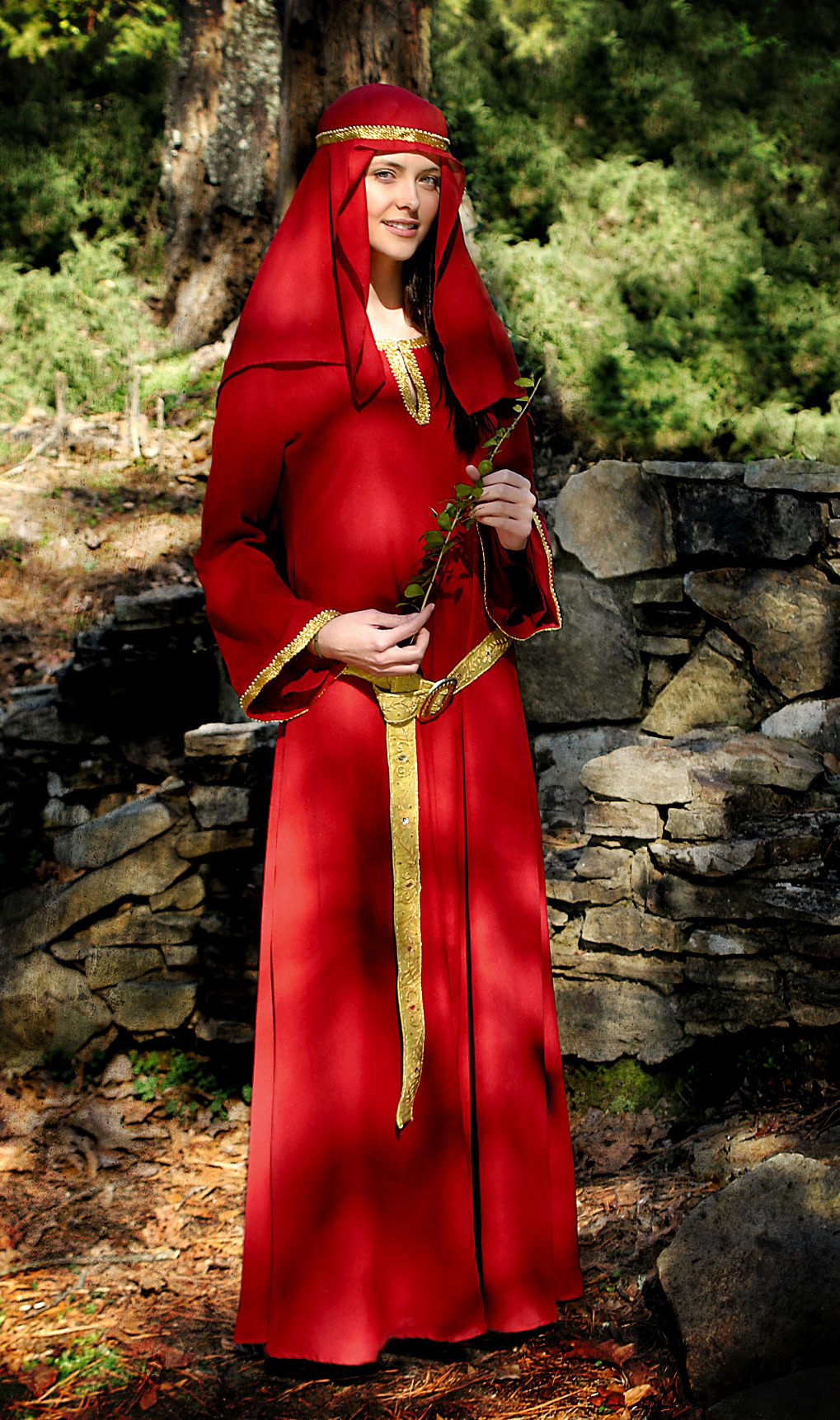 Normannisches Kleid mit Kopftuch 