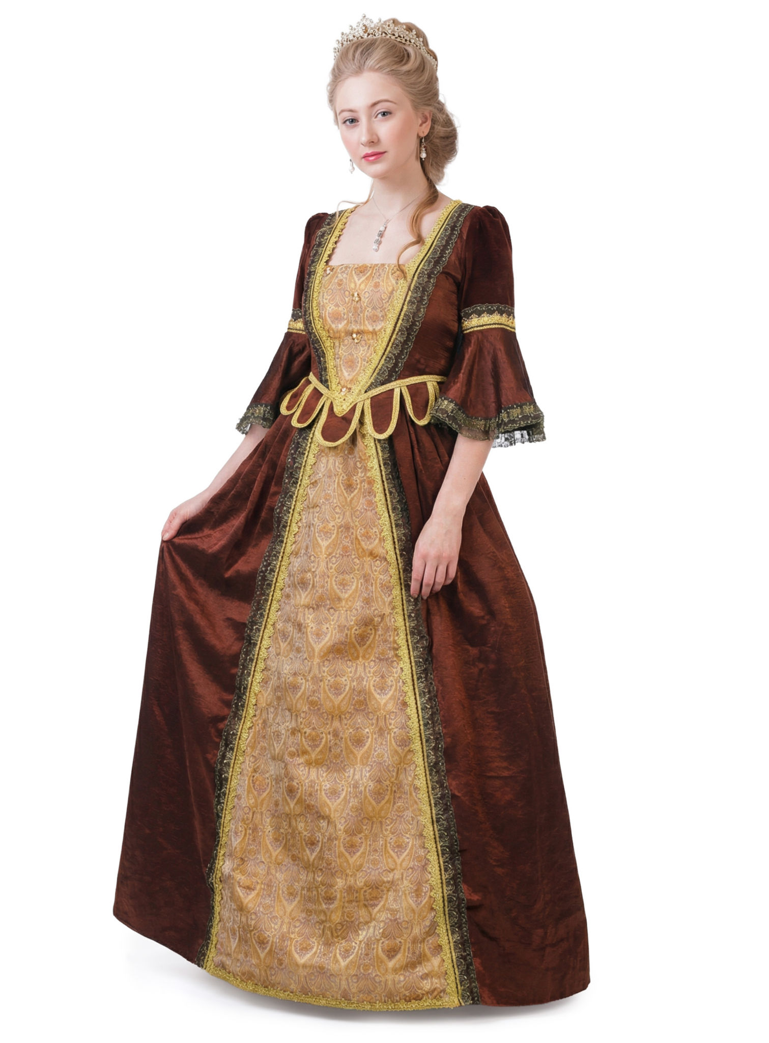 Rotes Renaissance Kleid mit Zaddeln 