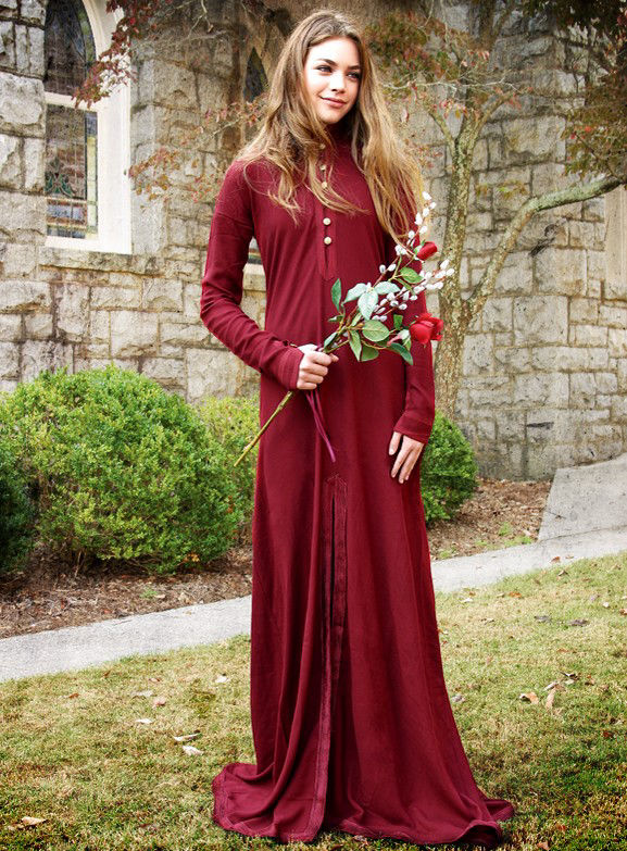 Leichtes Mittelalter Kleid in rot 