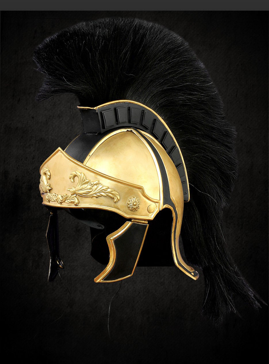 Griechisch-Römischer Helm mit Kamm schwarz 