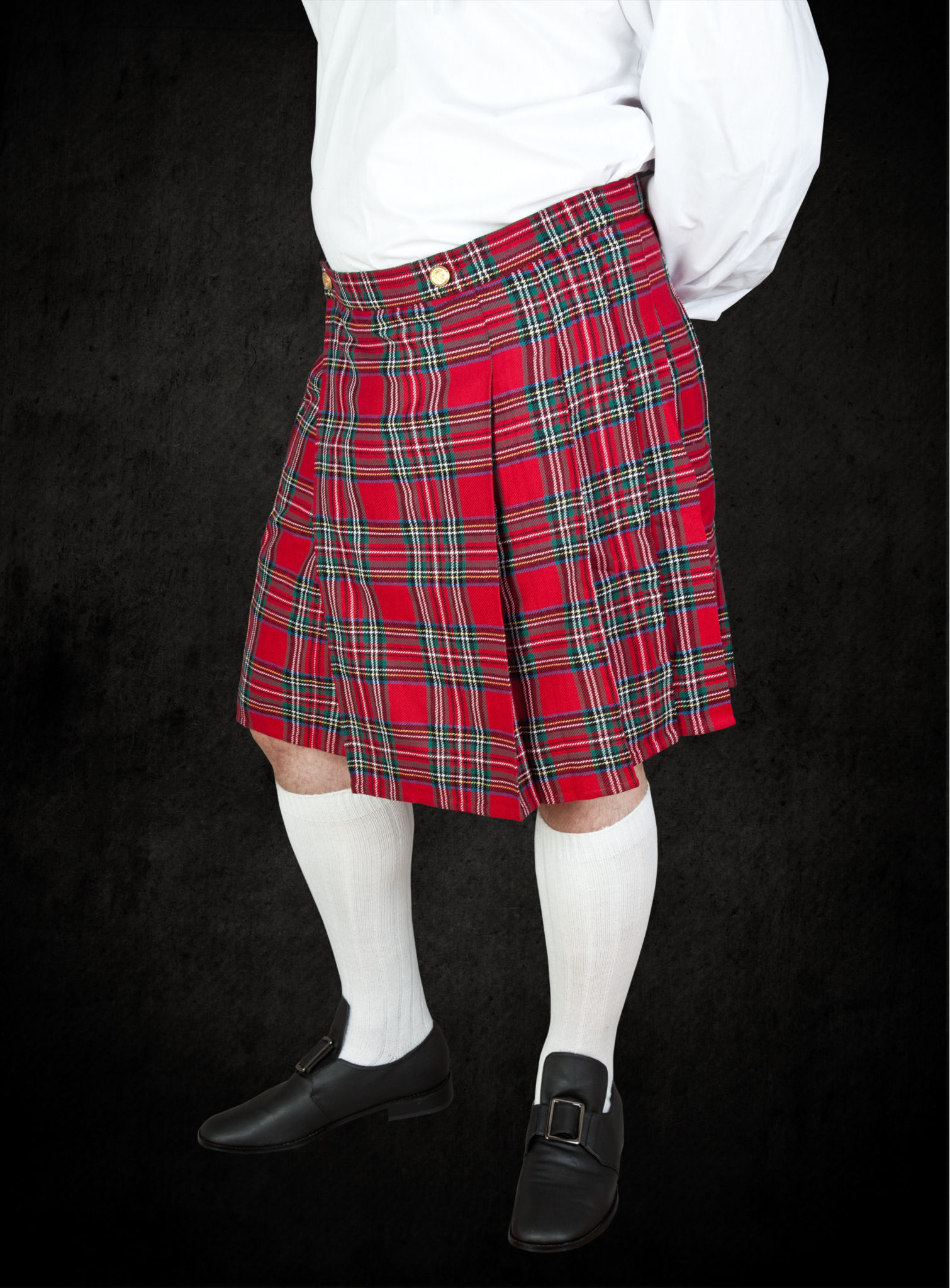 Roter Kilt mit buntem Tartan 