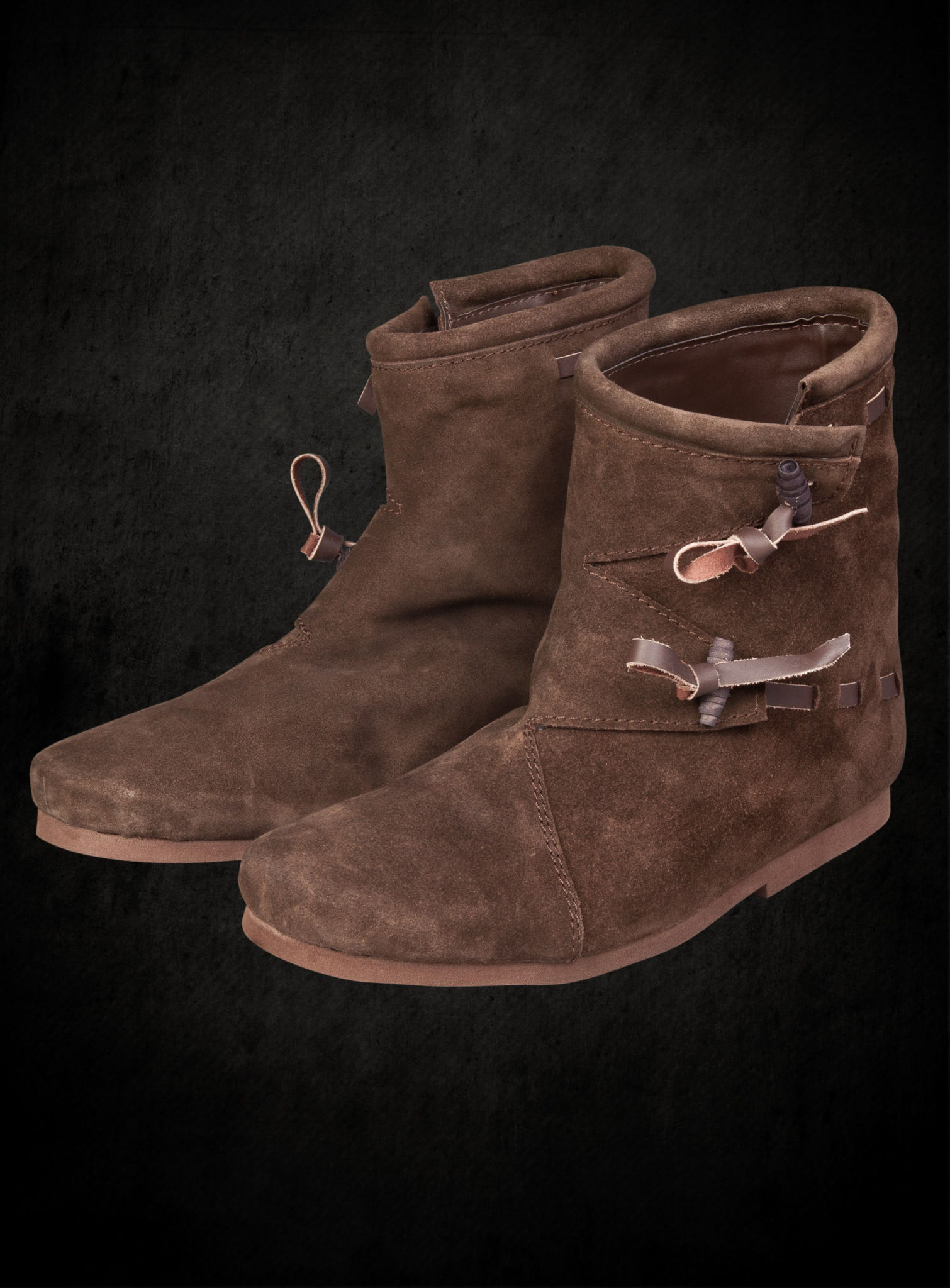Braune Raulederschuhe mit Knebelverschluss 