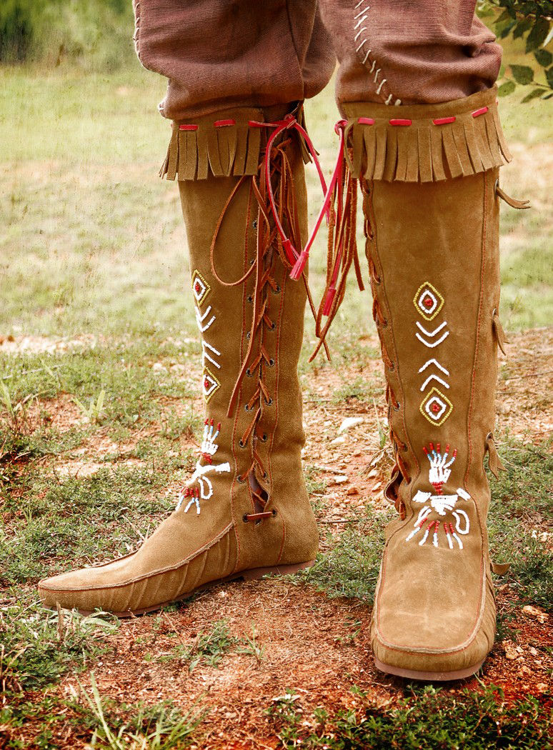 Indianerstiefel aus echtem Leder 