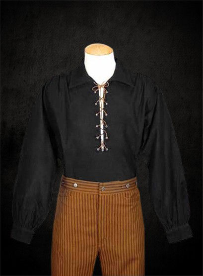 Schnürhemd im Western-Look schwarz 