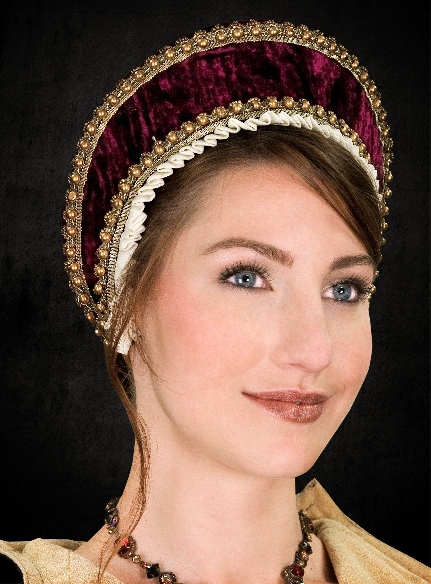 Französische Haube burgund 