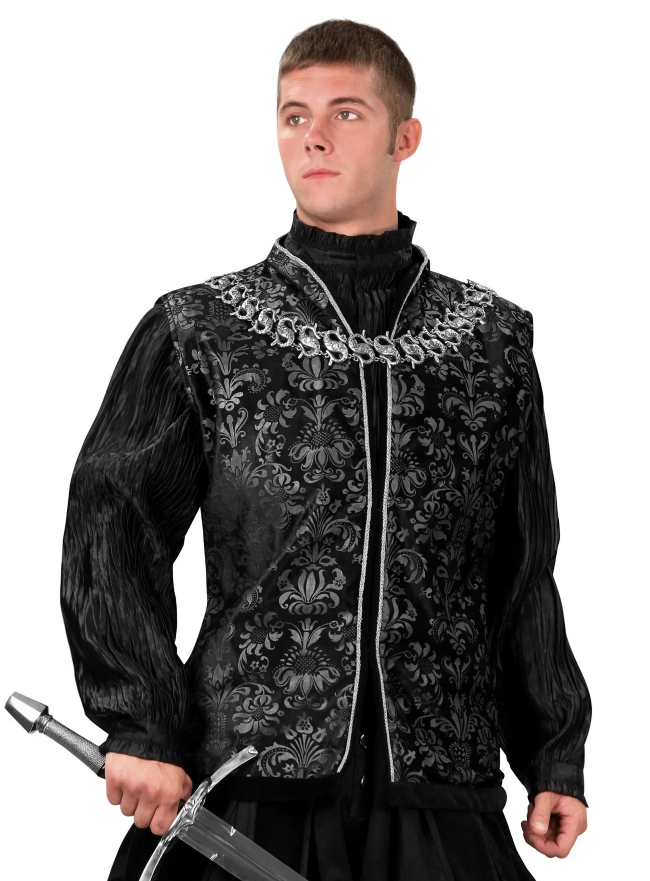 Schwarze Tudorweste 