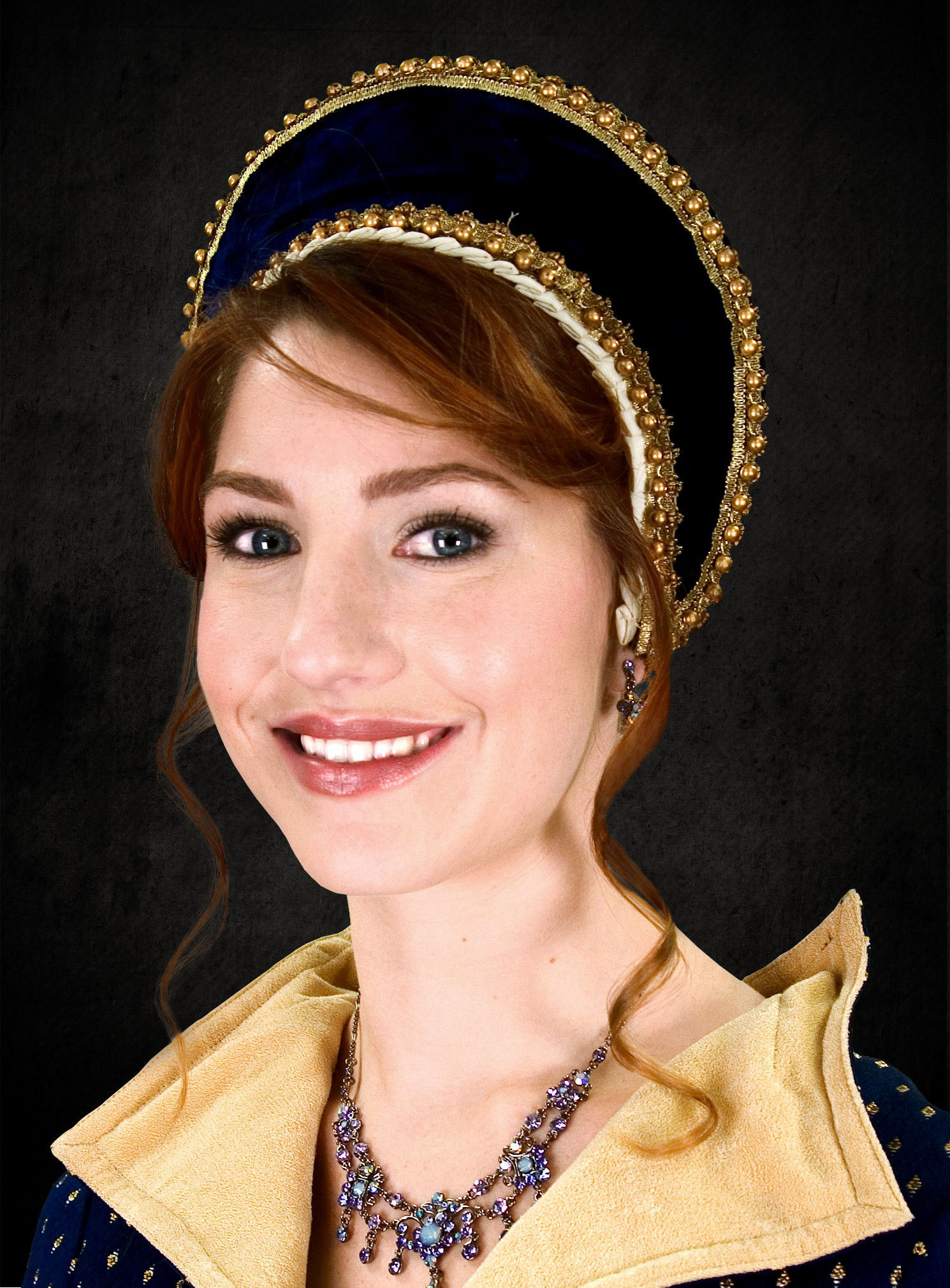Französische Haube blau 