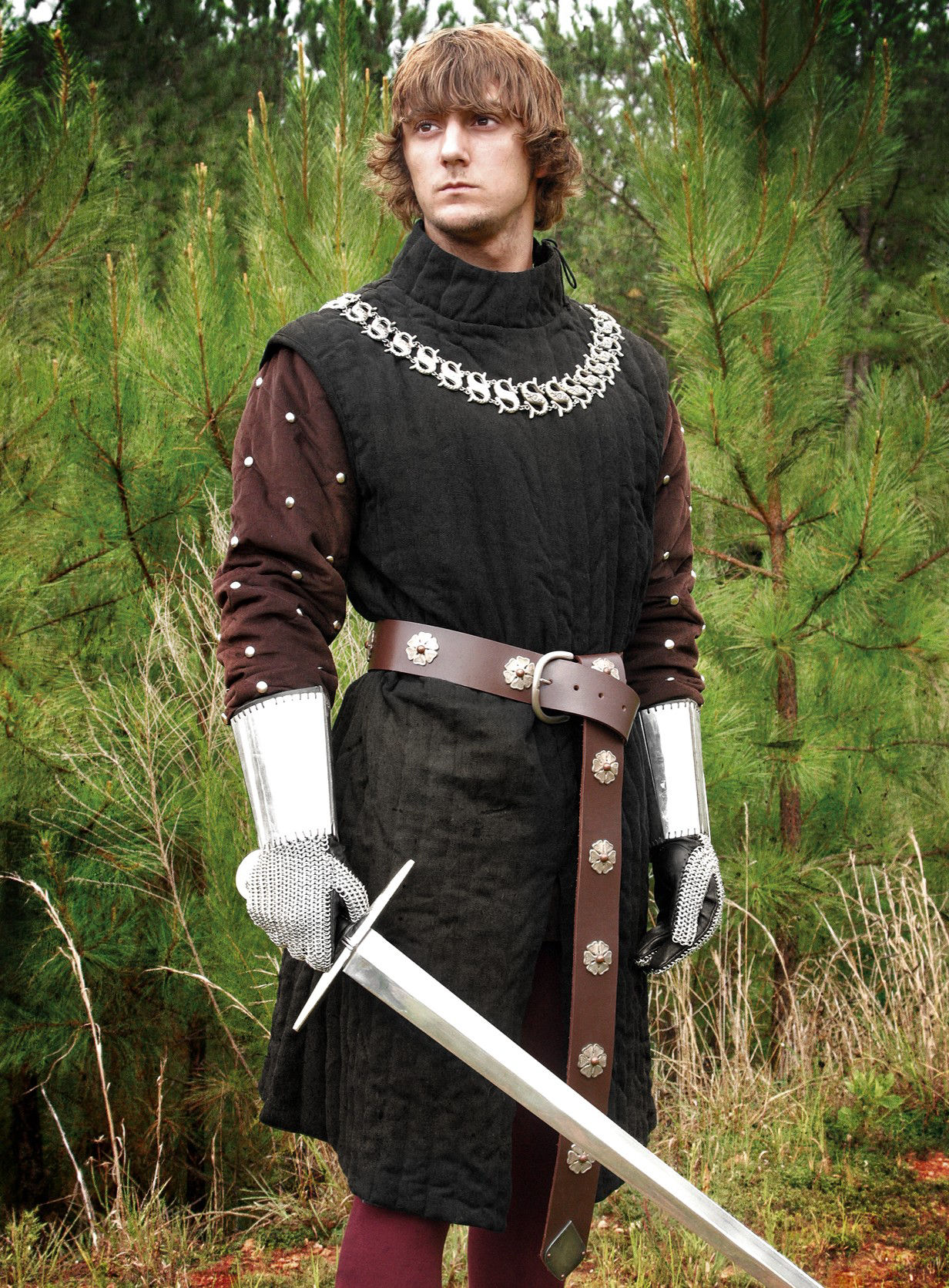 Schwarzes Gambeson 