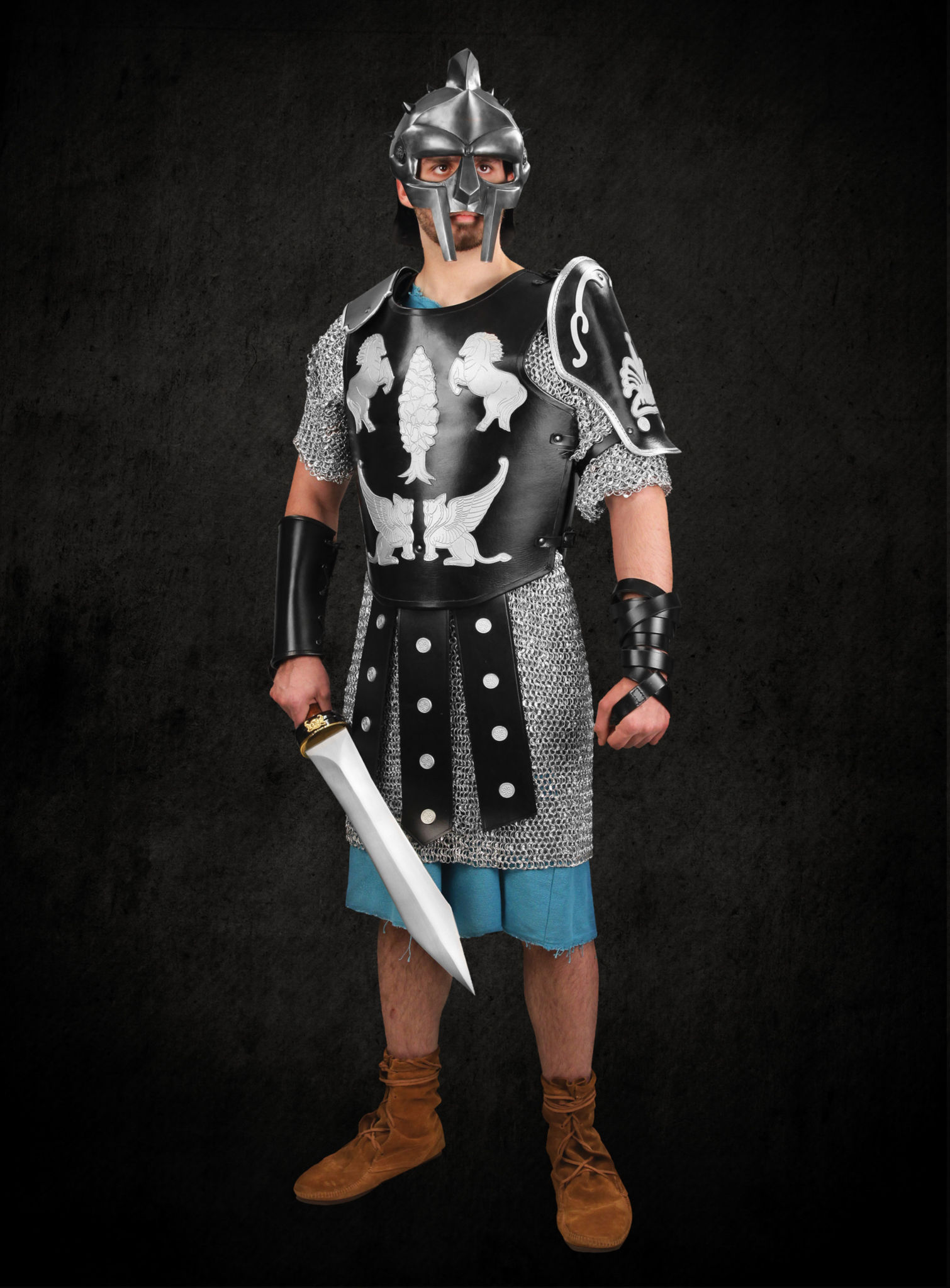 Battle-Merchant Gladiatoren Armschutz - Leder Manica LARP