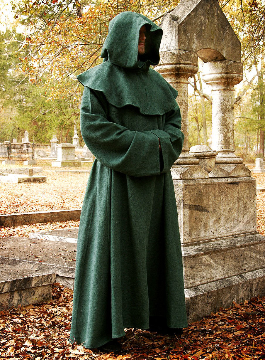 Monk Robe & Cowl Green